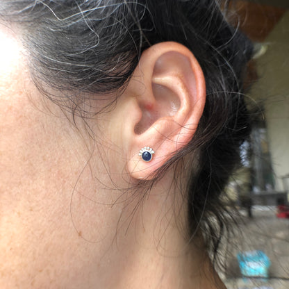 Boucles D'oreilles Cils Saphir