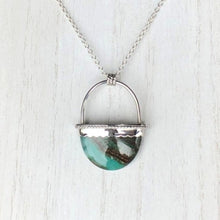 Load image into Gallery viewer, Silver Oval Agate Statement Pendant -Trisha Flanagan