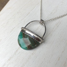 Load image into Gallery viewer, Silver Oval Agate Statement Pendant -Trisha Flanagan