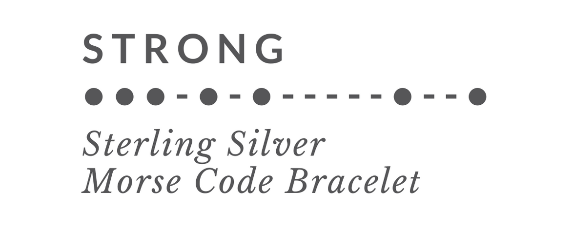 STRONG Morse Code Bracelet tag
