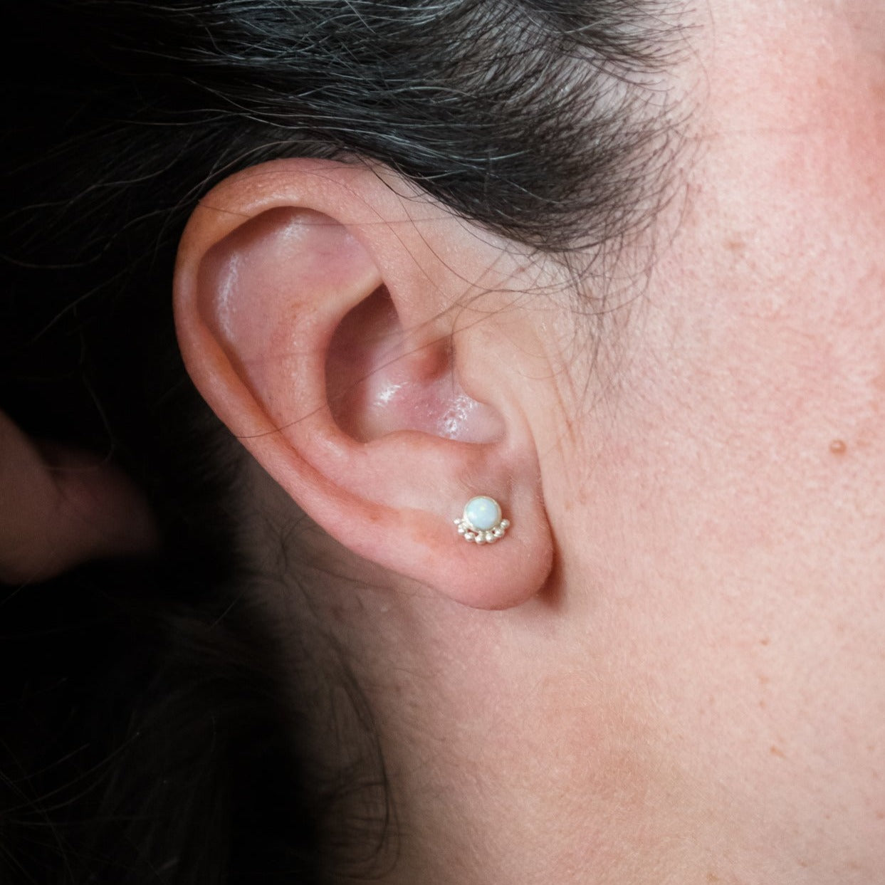 Citrine Eyelash Stud Earrings
