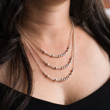 Load image into Gallery viewer, Woman wearing three sizes of chain - Trisha Flanagan