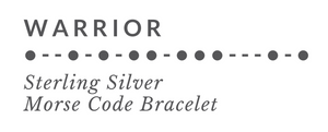 Warrior Morse code bracelet tag
