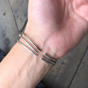 Morse Code Bracelets Closed on wrist