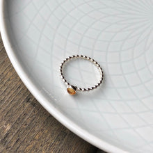 Load image into Gallery viewer, Small Citrine Silver Stacking Ring top view - Trisha Flanagan