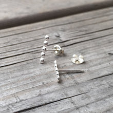 Load image into Gallery viewer, Silver Dot Line Stud Earrings - Trisha Flanagan