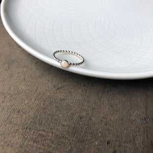 Small Manmade Simulated Opal Silver Ring - Trisha Flanagan