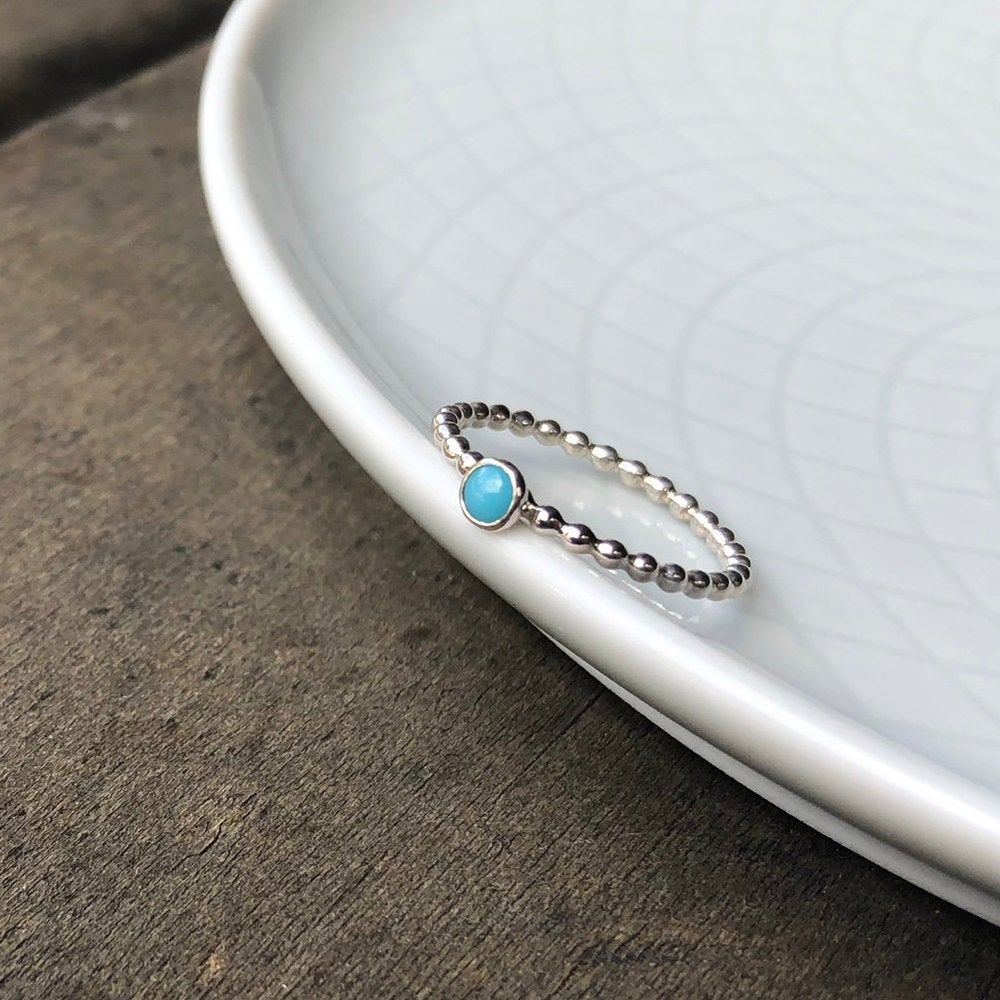 Mini Turquoise Sterling Silver Ring - Trisha Flanagan