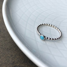 Load image into Gallery viewer, Mini Turquoise Sterling Silver Ring - Trisha Flanagan