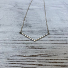 Load image into Gallery viewer, Silver Chevron Bar Necklace