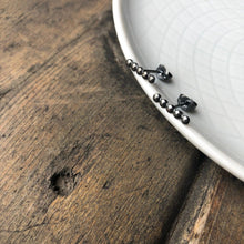 Load image into Gallery viewer, Black Silver Dot Line Earrings - Trisha Flanagan