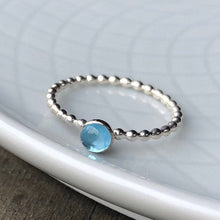 Load image into Gallery viewer, Small Swiss Blue Topaz Ring - Trisha Flanagan