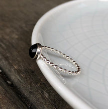 Load image into Gallery viewer, Large Black Onyx Sterling Silver Stacking Ring - Trisha Flanagan