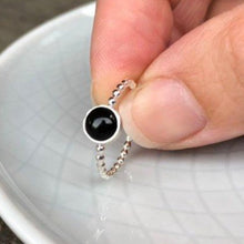 Load image into Gallery viewer, Large Black Onyx Sterling Silver Stacking Ring - Trisha Flanagan