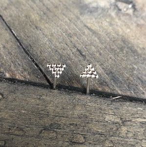 Minimalist Silver Triangle Stud Earrings - Trisha Flanagan