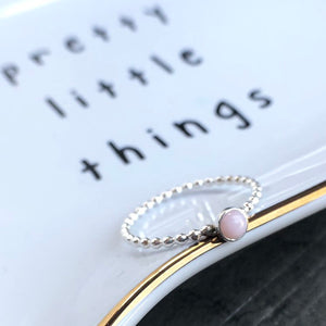 Small Pink Opal Sterling Silver Ring - Trisha Flanagan