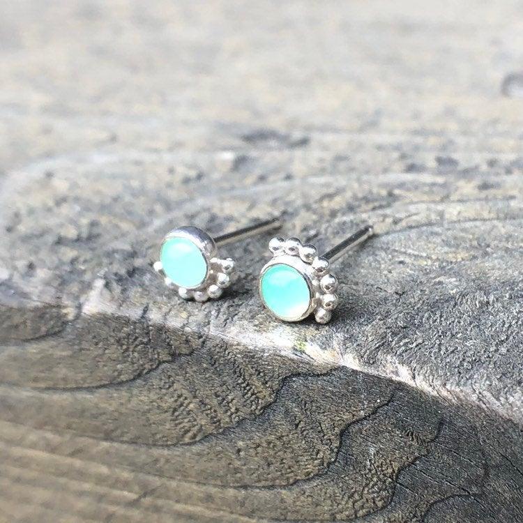 Chrysoprase Eyelash Studs - Trisha Flanagan