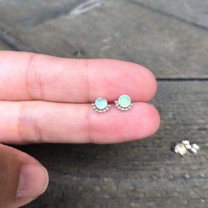 Chrysoprase Eyelash Studs - Trisha Flanagan