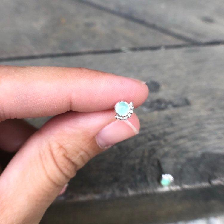 Chrysoprase Eyelash Studs - Trisha Flanagan