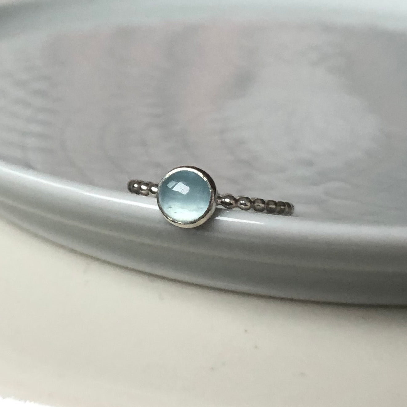Large Aquamarine Silver Ring - Trisha Flangan