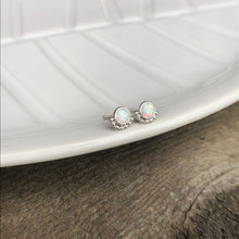 Load image into Gallery viewer, Opal Eyelash Stud Earrings - Trisha Flanagan