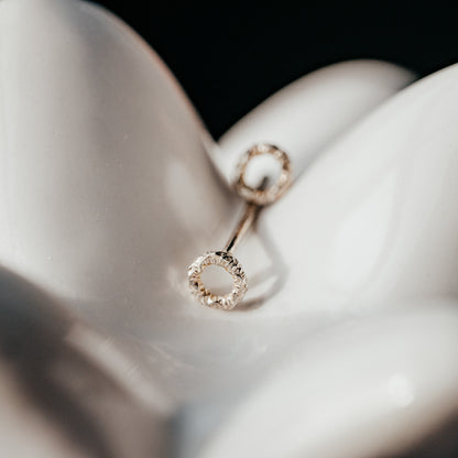 Micro Textured Circle Studs Earrings - Trisha Flanagan