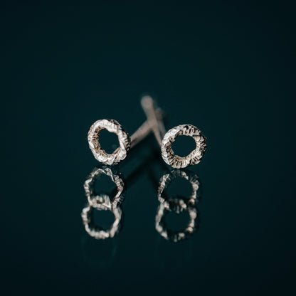 Micro Textured Circle Studs Earrings - Trisha Flanagan